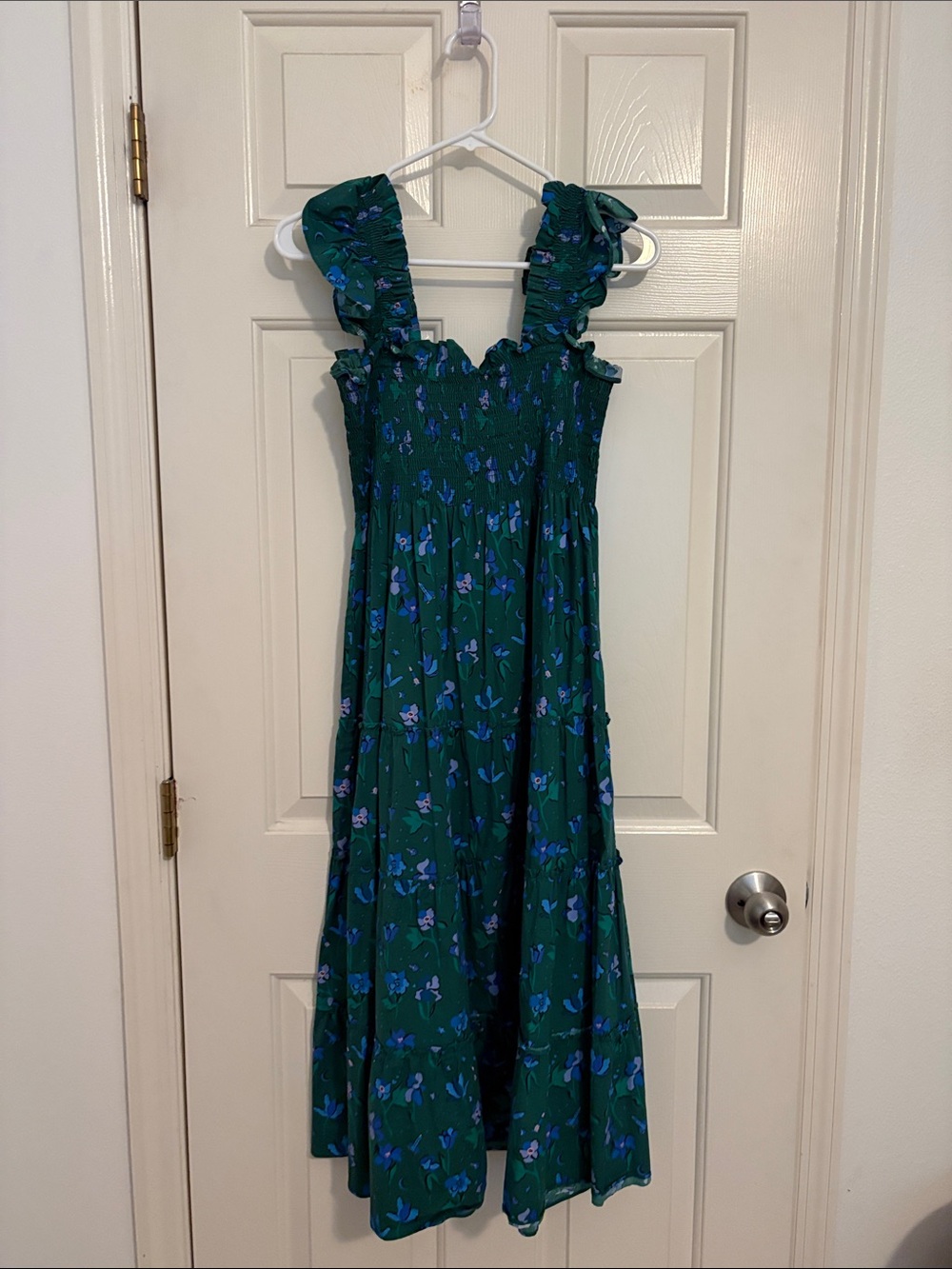 Hill House Home Ellie Nap Dress in the Emerald Space Floral pattern